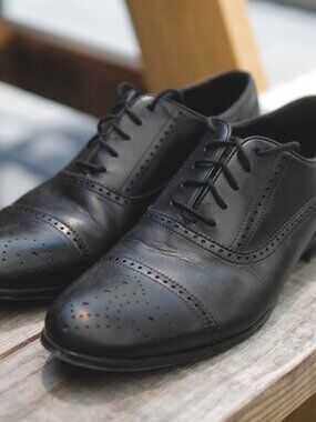 Warfield & Grand Black Cap Toe Oxford Dress Shoes Men’s Size 10